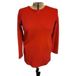 🔖🎄Red Fleece Sweatshirt Long Sleeve Crewneck Pullover Sz 14/16 Woman Within